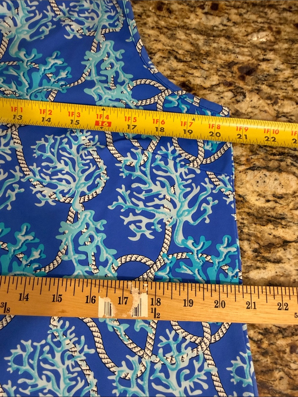 Lulu-B Coral Reef Rope Print Sleeveless Stretch Tank Top Blue Size L - Picture 7 of 9